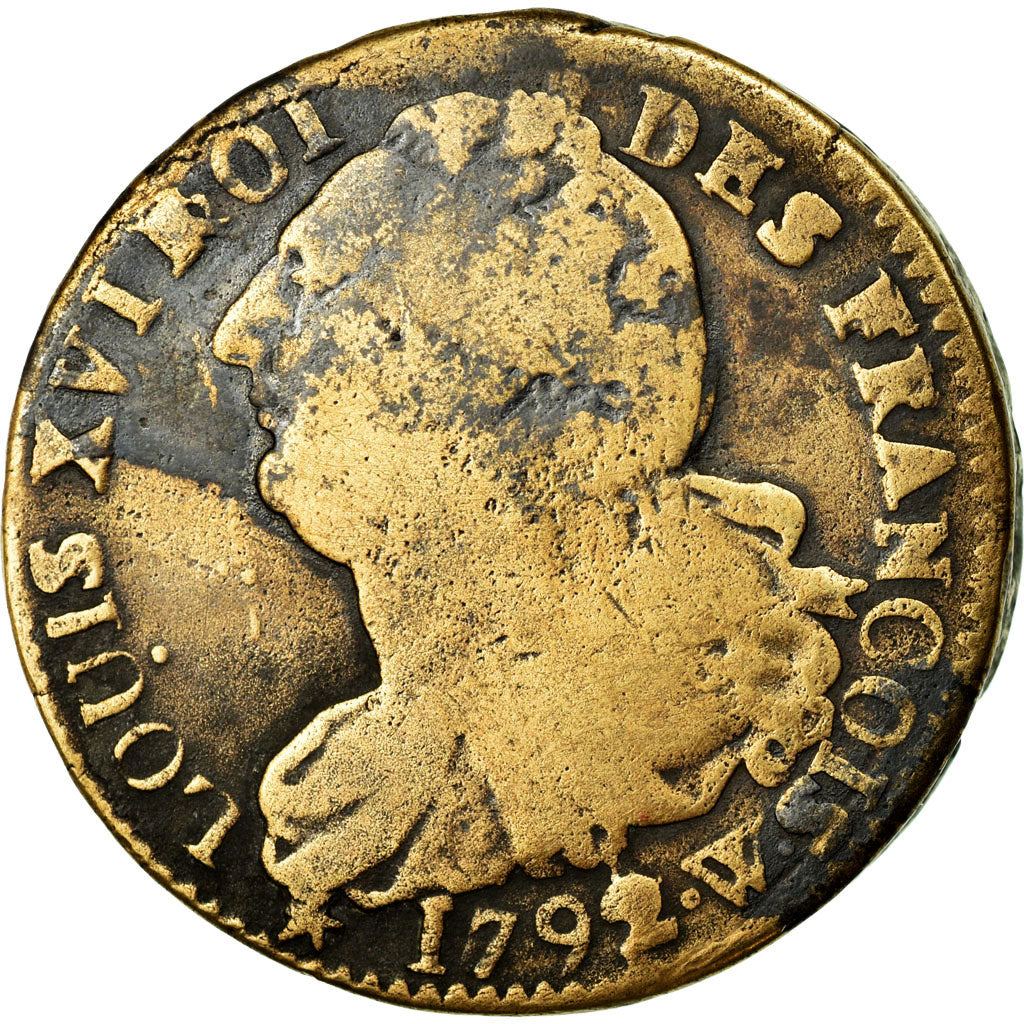 Münze, Frankreich, 2 sols françois, 2 Sols, 1792, Lille, SGE+, Bronze