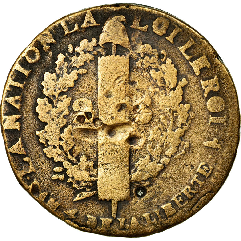 Münze, Frankreich, 2 sols françois, 2 Sols, 1792, Lille, SGE+, Bronze