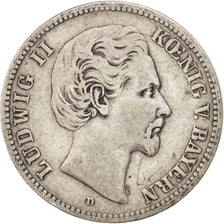 Coin, German States, BAVARIA, Ludwig II, 2 Mark, 1876, Munich, EF(40-45)