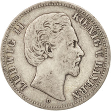Coin, German States, BAVARIA, Ludwig II, 2 Mark, 1876, Munich, EF(40-45)