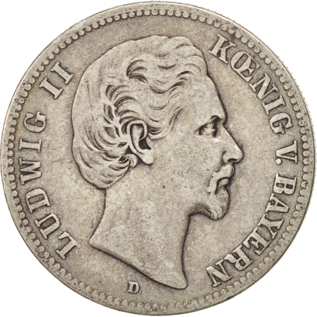 German States, 2 Mark, 1876, Munich, KM #903, VF(30-35), Silver, 10.83