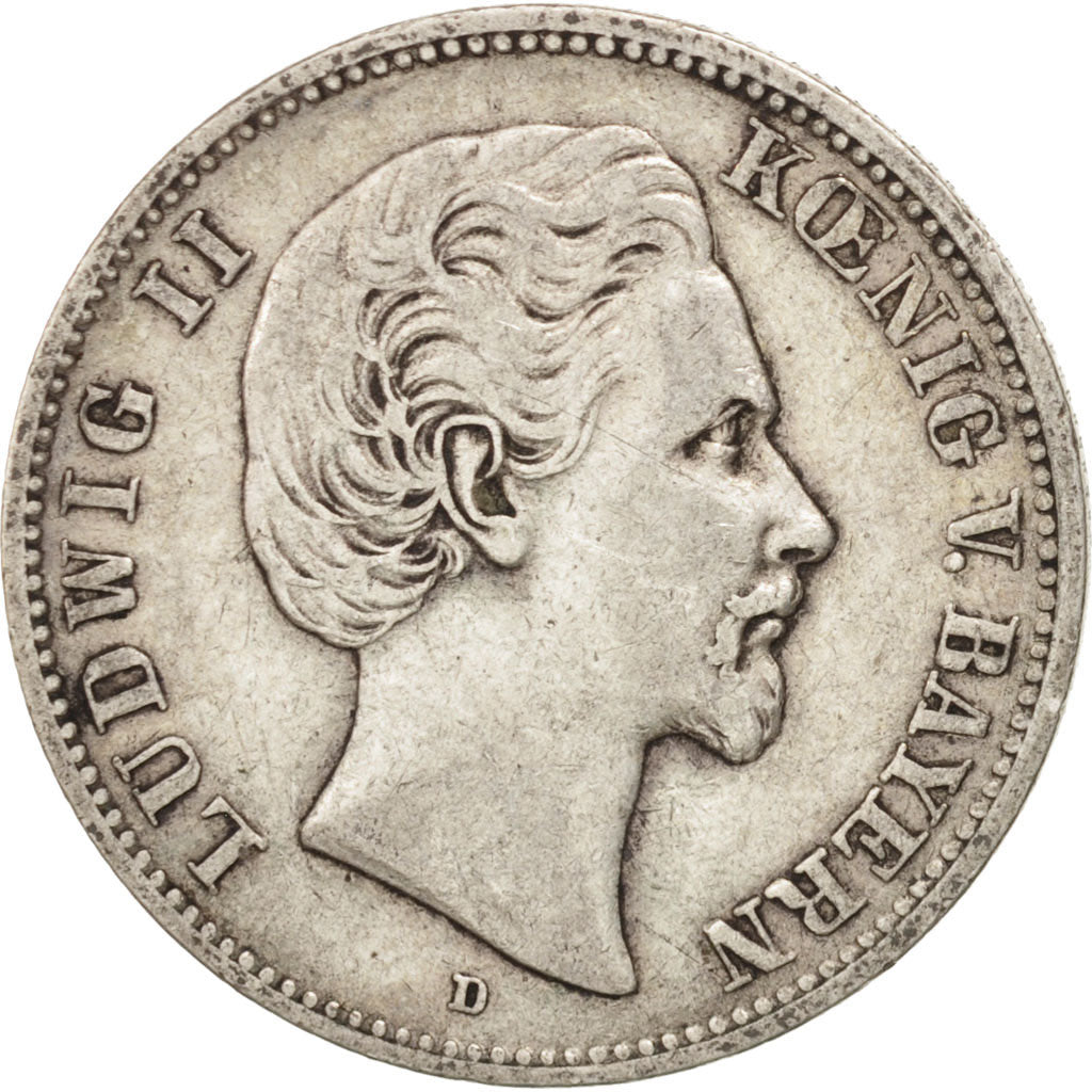 German States, 2 Mark, 1883, Munich, KM #903, EF(40-45), Silver, 11.04