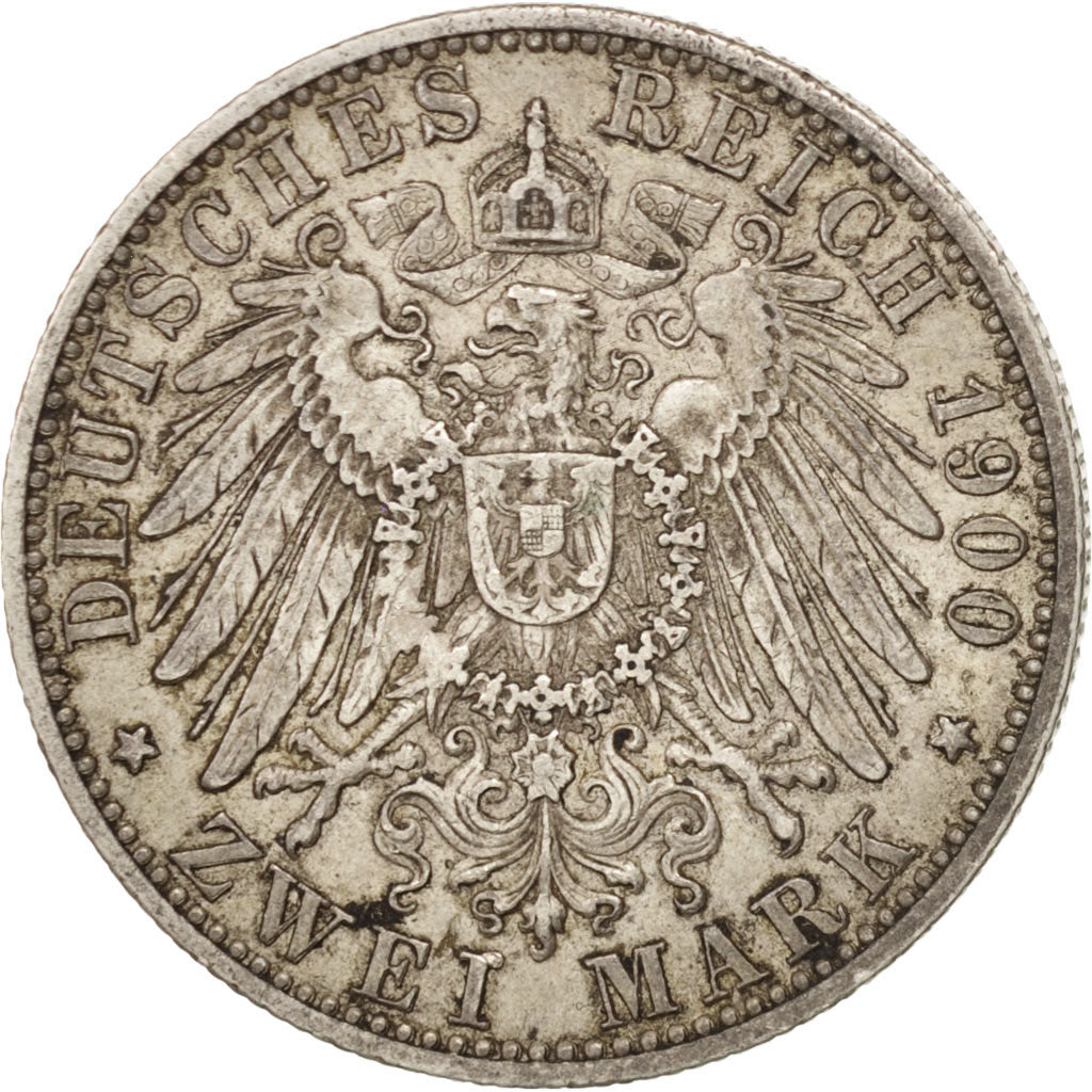 German States, 2 Mark, 1900, Freudenstadt, KM #631, EF(40-45), Silver, 28, 11.14