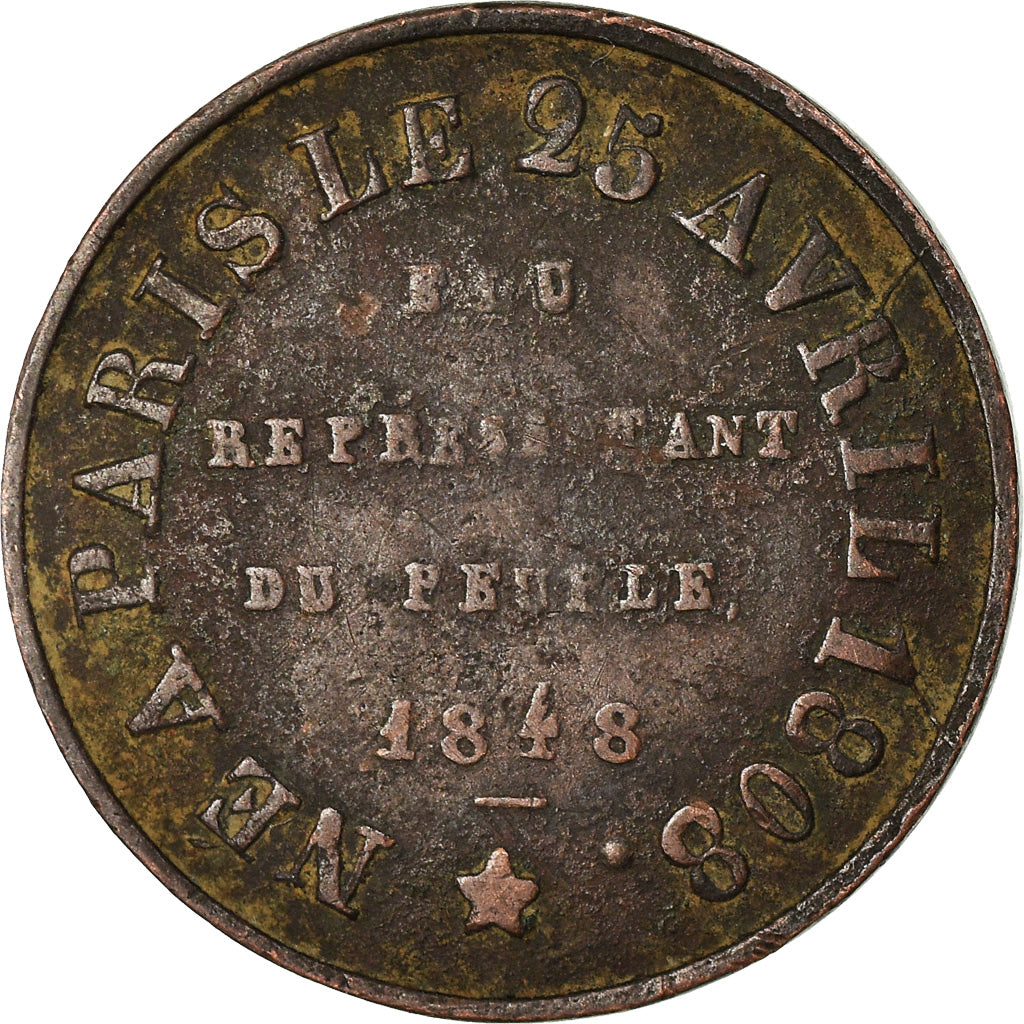 France, Médaille, Louis-Napoléon Bonaparte, History, 1848, TB+, Cuivre