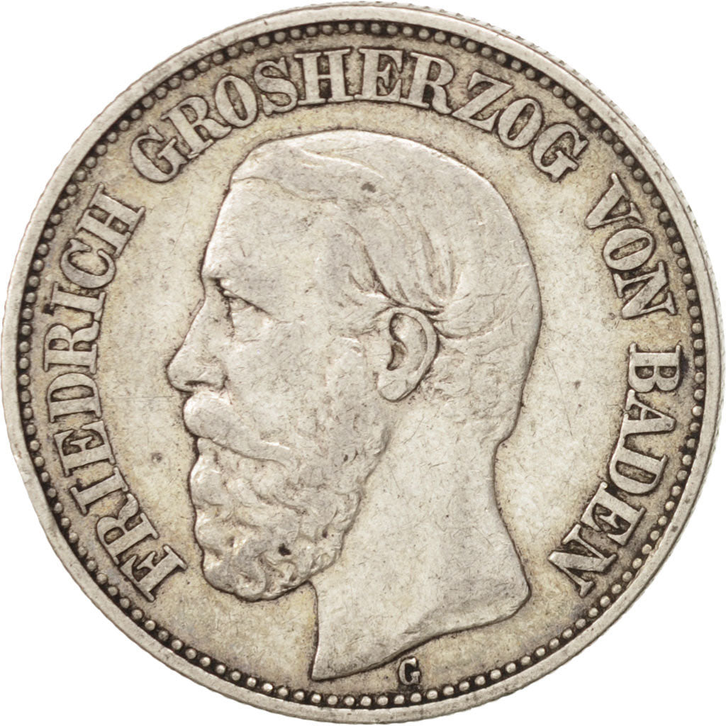 German States, 2 Mark, 1901, Stuttgart, KM #269, EF(40-45), Silver, 28, 11.09