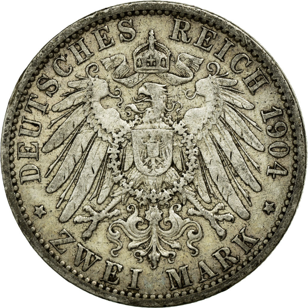 Coin, German States, PRUSSIA, Wilhelm II, 2 Mark, 1904, Berlin, EF(40-45)