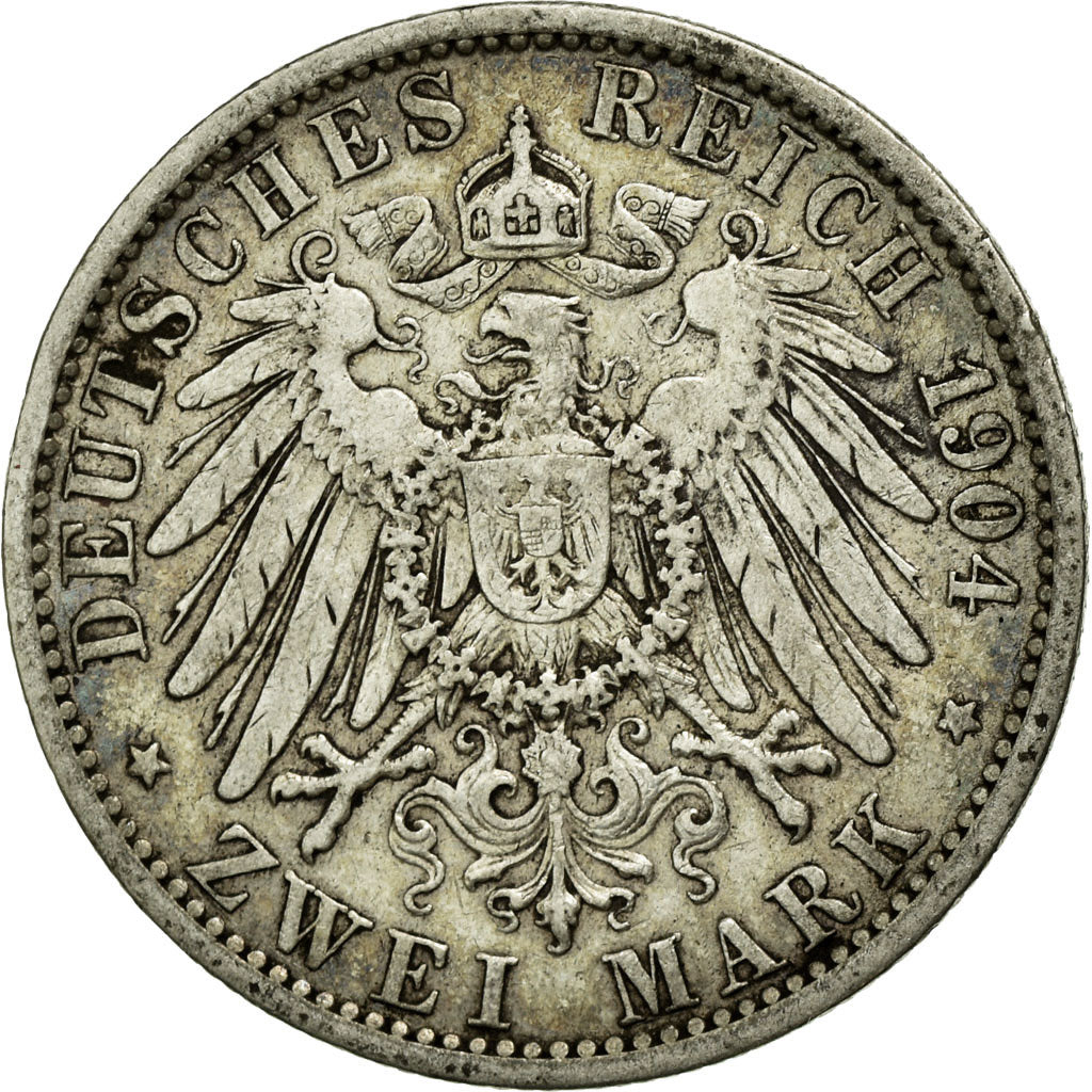 Coin, German States, PRUSSIA, Wilhelm II, 2 Mark, 1904, Berlin, EF(40-45)