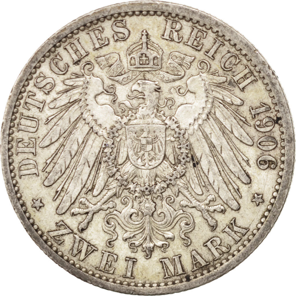 German States, 2 Mark, 1906, Berlin, KM #522, AU(50-53), Silver, 28, 11.11