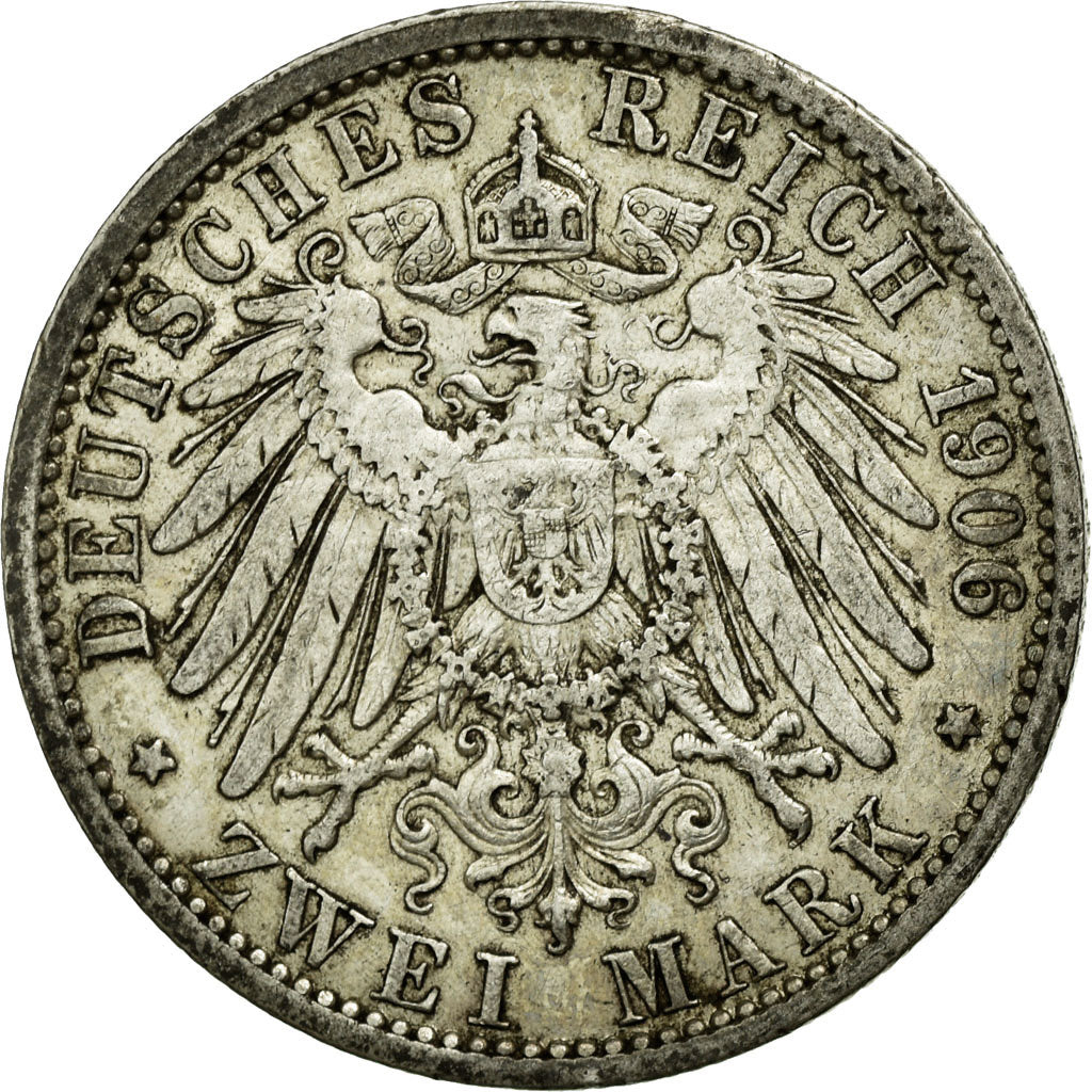 Coin, German States, PRUSSIA, Wilhelm II, 2 Mark, 1906, Berlin, EF(40-45)