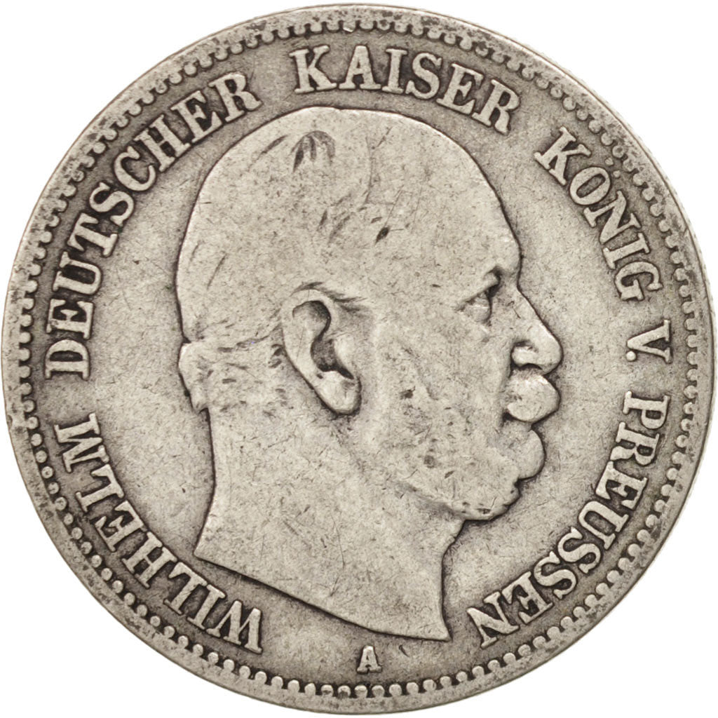 German States, 2 Mark, 1877, Berlin, KM #506, VF(20-25), Silver, 10.81