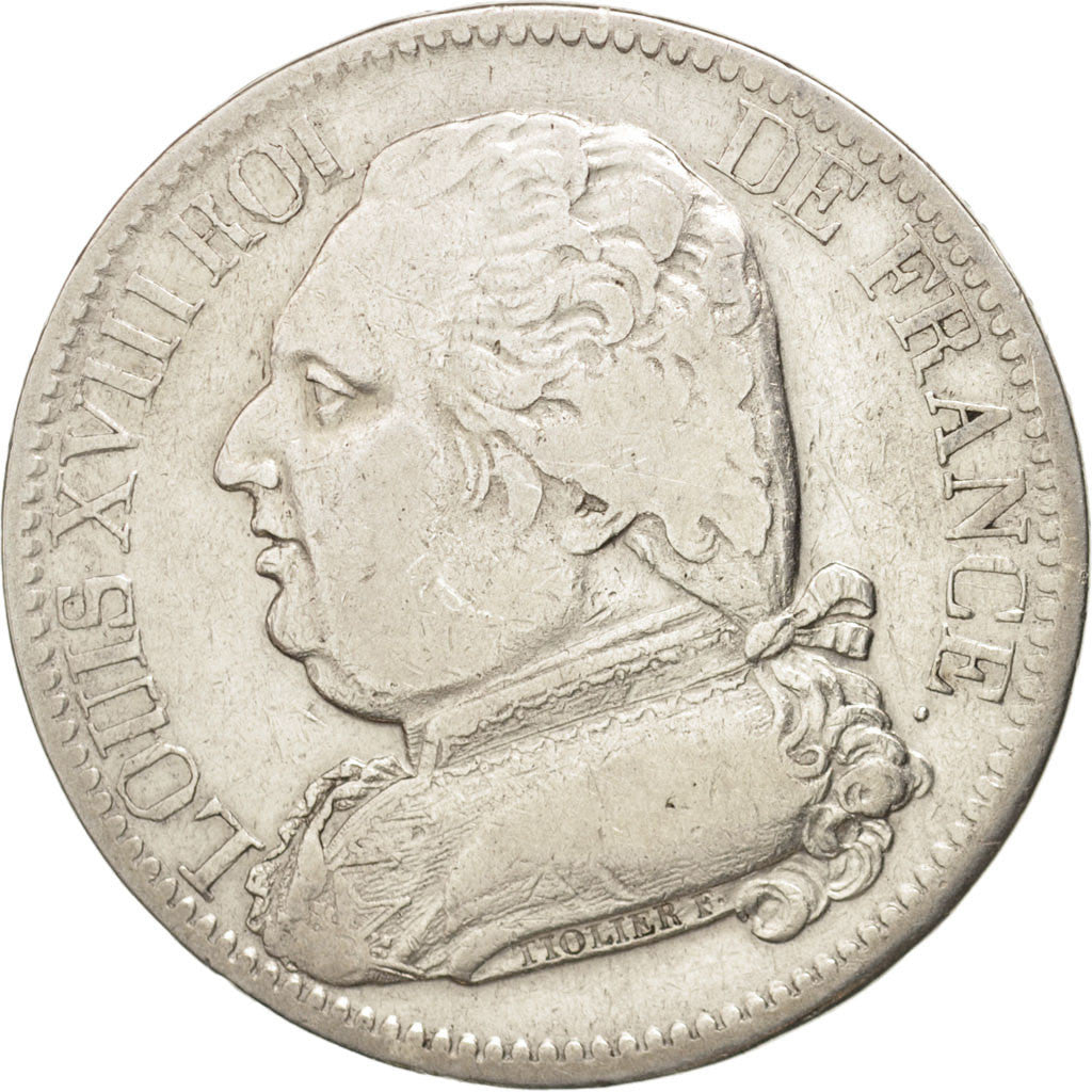 Coin, France, Louis XVIII, Louis XVIII, 5 Francs, 1814, Lille, VF(30-35)
