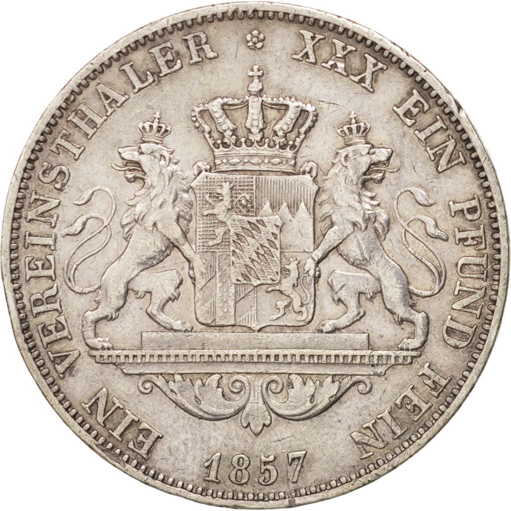 GERMAN STATES, Thaler, Vereins, 1857, KM #852, EF(40-45), Silver, 18.49