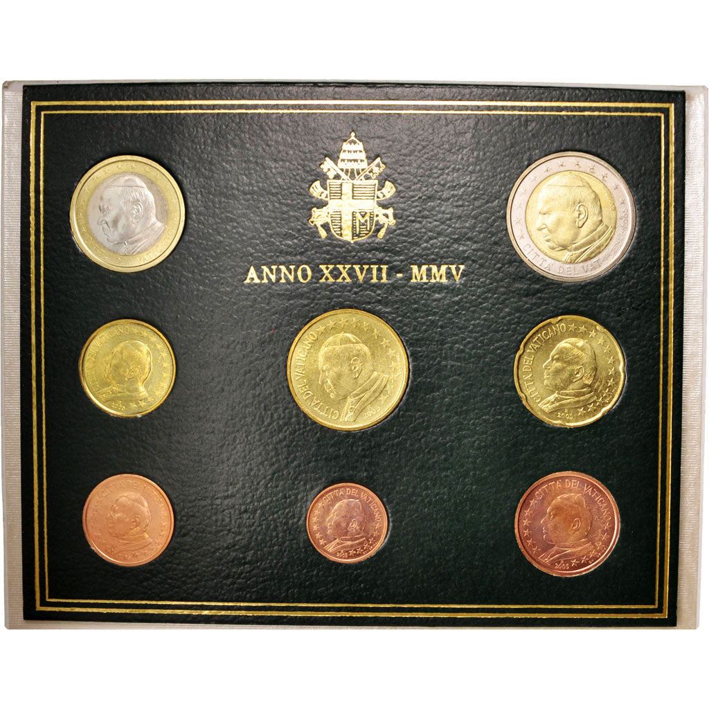 Vatican, 1 Cent to 2 Euro, 2005, MS(65-70), 0.00