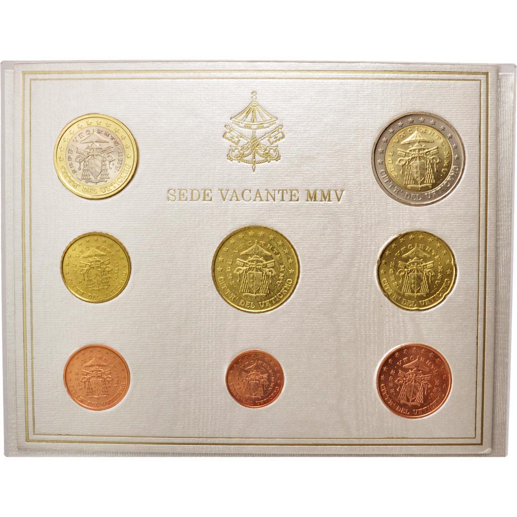 Vatican, 1 Cent to 2 Euro, 2005, MS(65-70), 0.00