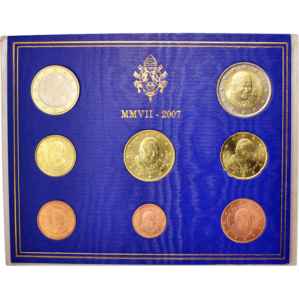 Vatican, 1 Cent to 2 Euro, 2007, MS(65-70)