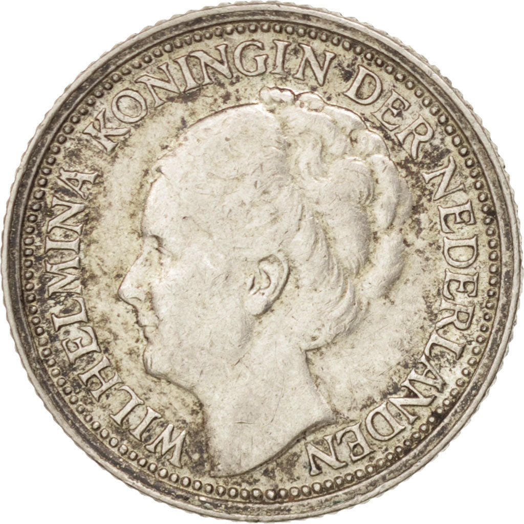 NETHERLANDS, 10 Cents, 1939, KM #163, EF(40-45), Silver, 15, 1.39