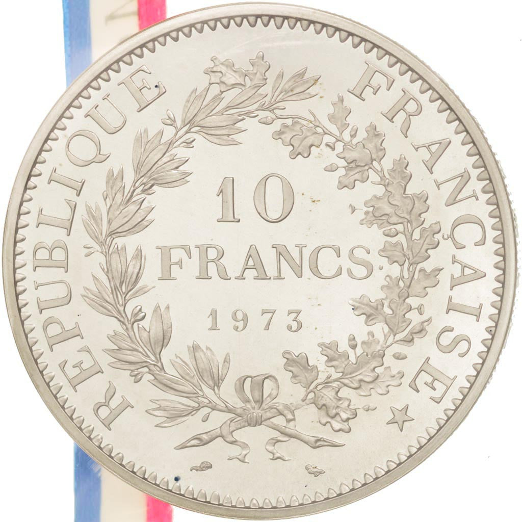 Vème République, 10 Francs Hercule piéfort en argent 1973, KM P482