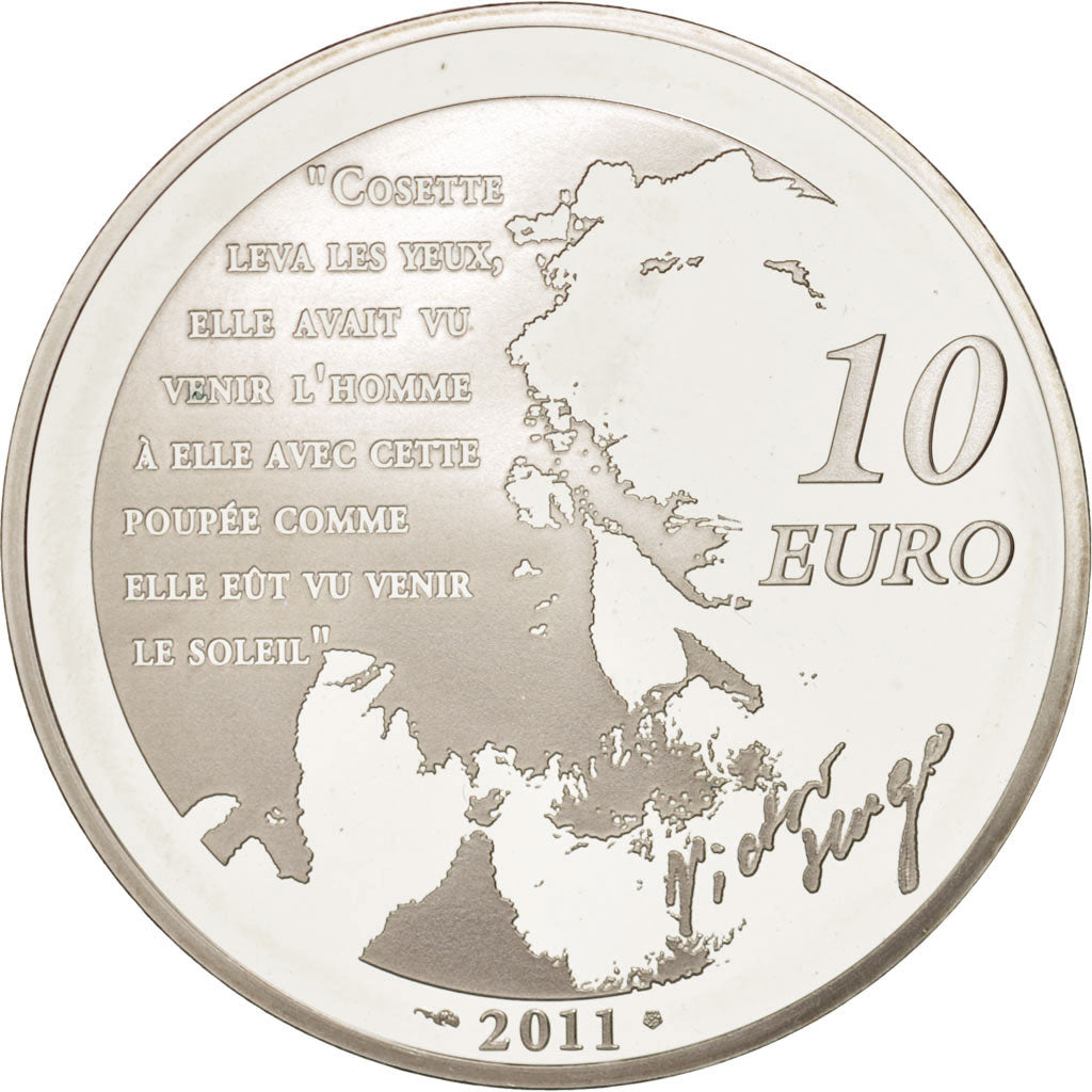 FRANCE, 10 Euro, 2011, Paris, KM #1827, MS(63), Silver, 37, 22.22