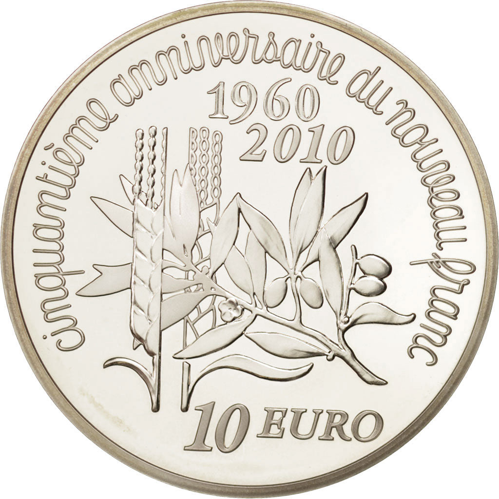 FRANCE, 10 Euro, 2010, Paris, KM #1675, MS(65-70), Silver, 37, 22.20