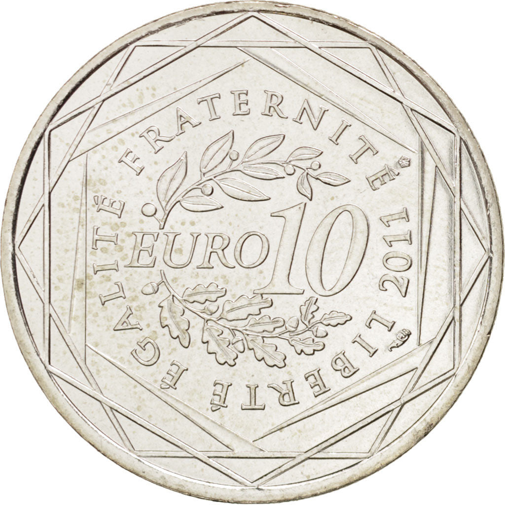 FRANCE, 10 Euro, 2011, Paris, KM #1743, MS(63), Silver, 29, 9.97