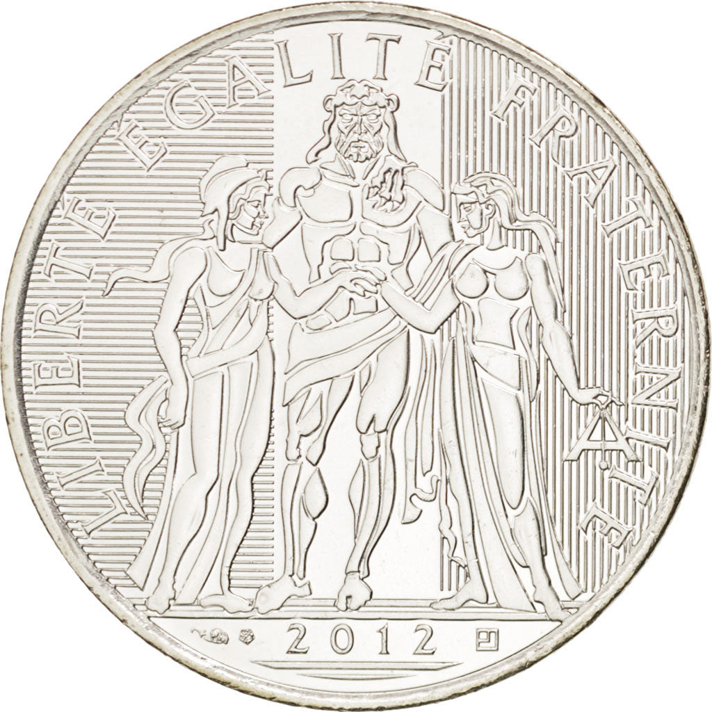 FRANCE, 10 Euro, 2012, Paris, KM #2073, MS(63), Silver, 29, 9.98