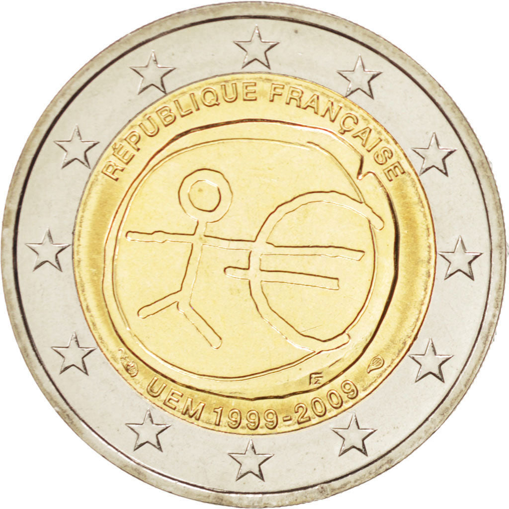 Vème République, 2 Euro 10 ans de l'UEM 2009, KM 1590