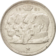 BELGIUM, 100 Francs, 100 Frank, 1951, KM #139.1, EF(40-45), Silver, 33, 17.82