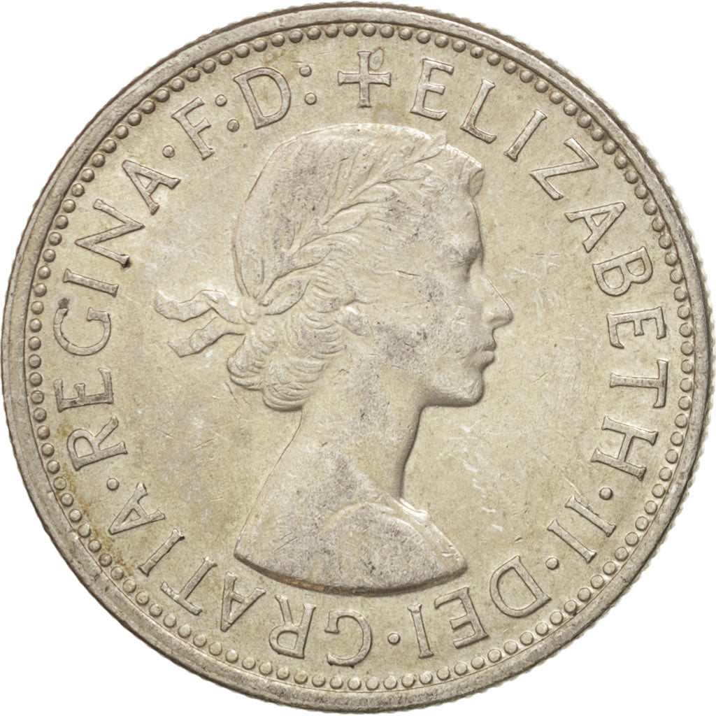AUSTRALIA, Florin, 1954, Melbourne, KM #55, AU(50-53), Silver, 28.5, 11.30