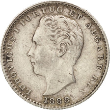 Coin, Portugal, Luiz I, 100 Reis, 1888, EF(40-45), Silver, KM:510