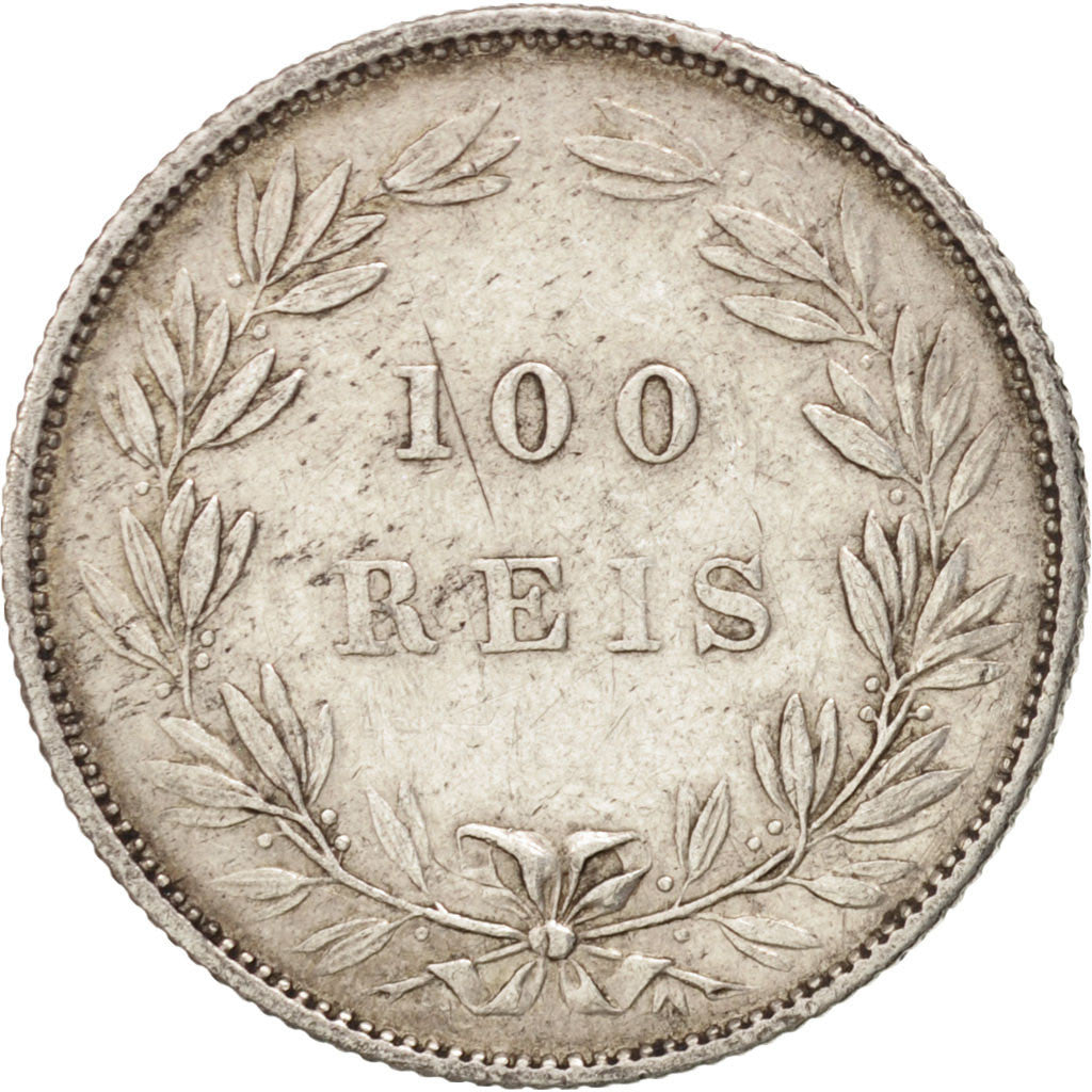 Coin, Portugal, Luiz I, 100 Reis, 1888, EF(40-45), Silver, KM:510