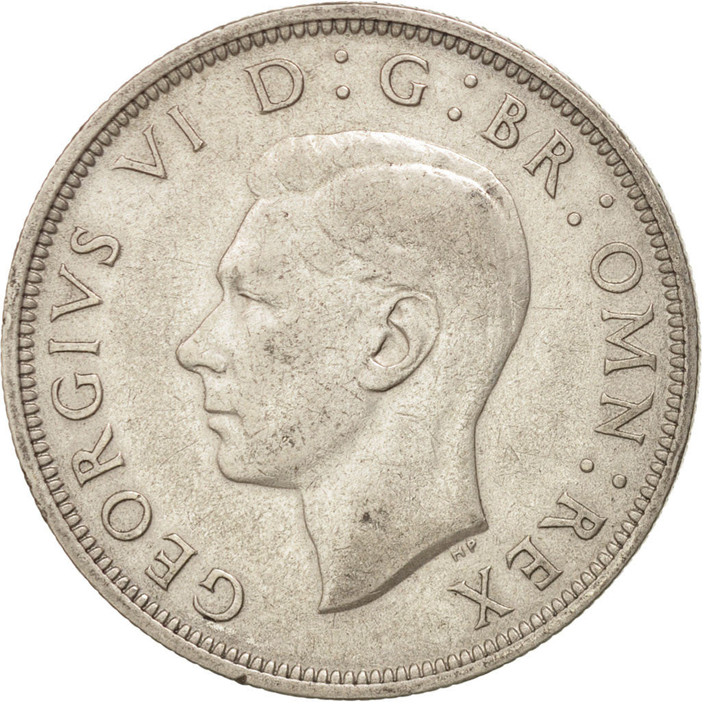 GREAT BRITAIN, 1/2 Crown, 1940, KM #856, AU(50-53), Silver, 32.3, 14.00