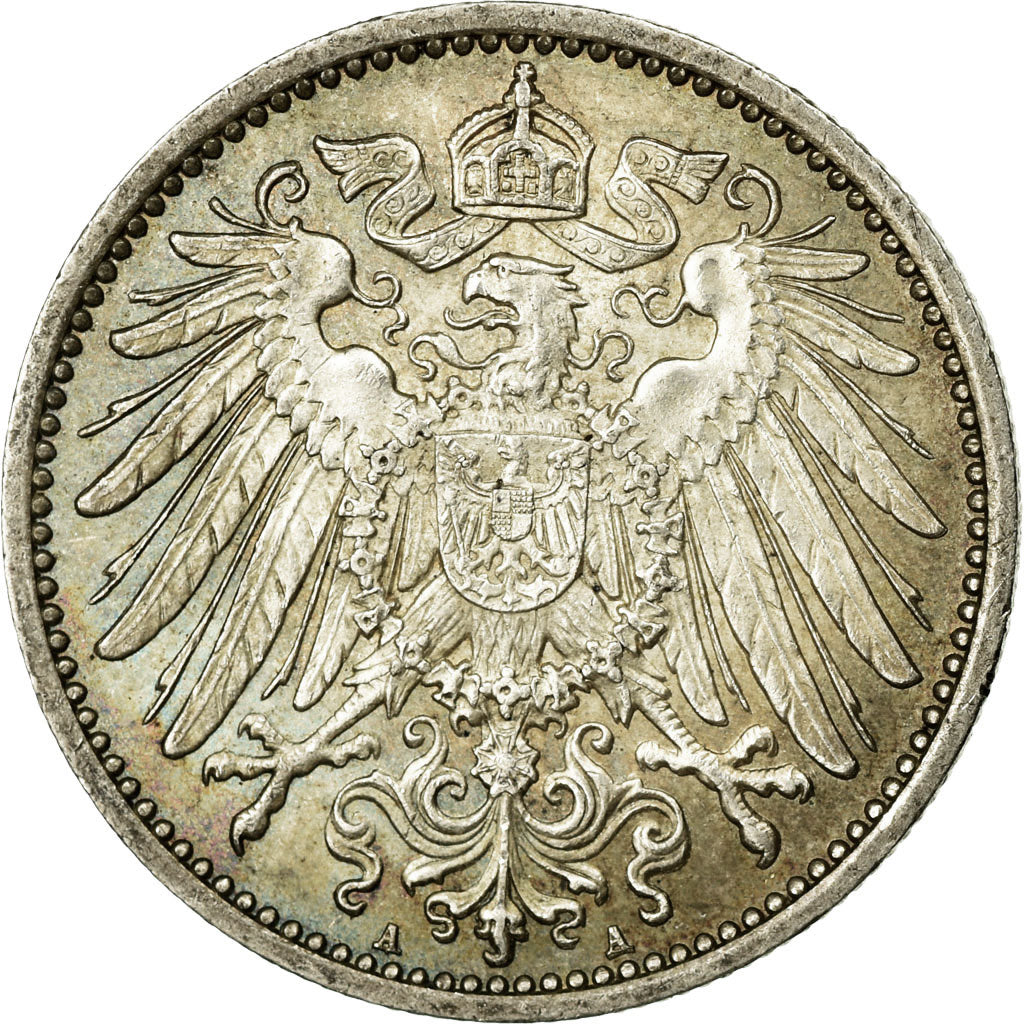 Coin, GERMANY - EMPIRE, Wilhelm II, Mark, 1909, Berlin, AU(55-58), Silver, KM:14