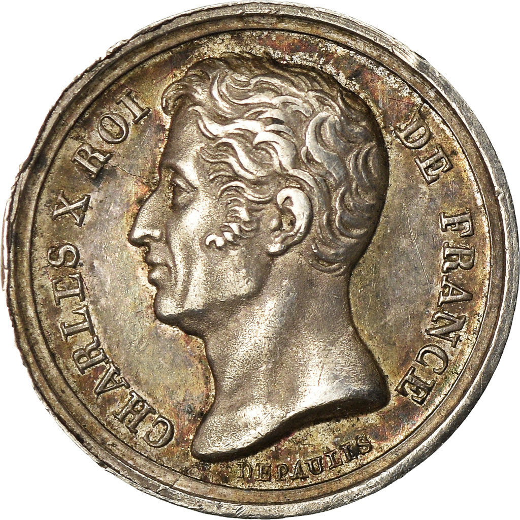 Frankreich, Medaille, Charles X, Avènement au Trône, 1824, Depaulis, VZ