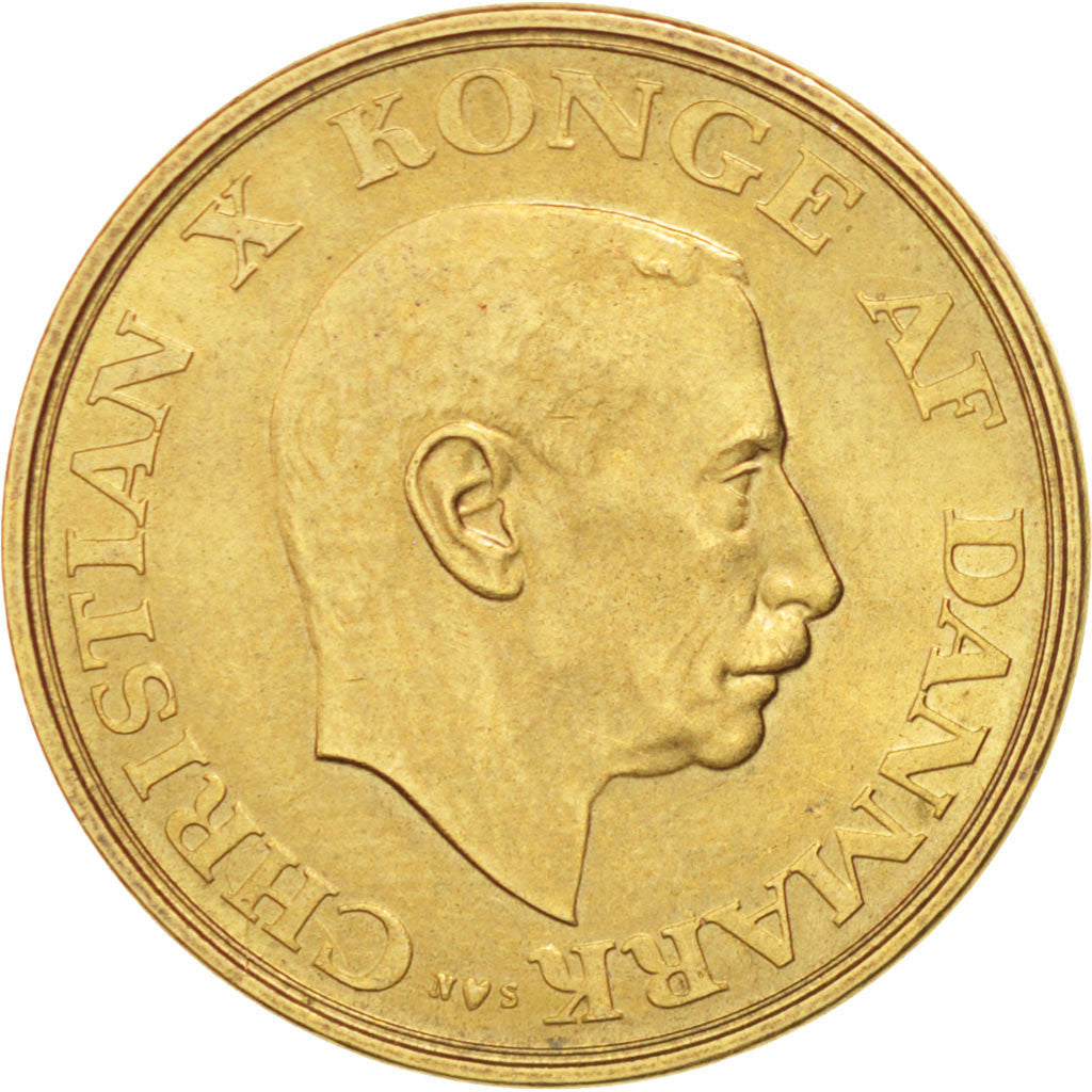 DENMARK, Krone, 1946, Copenhagen, KM #835, AU(55-58), Aluminum-Bronze, 25.5,...