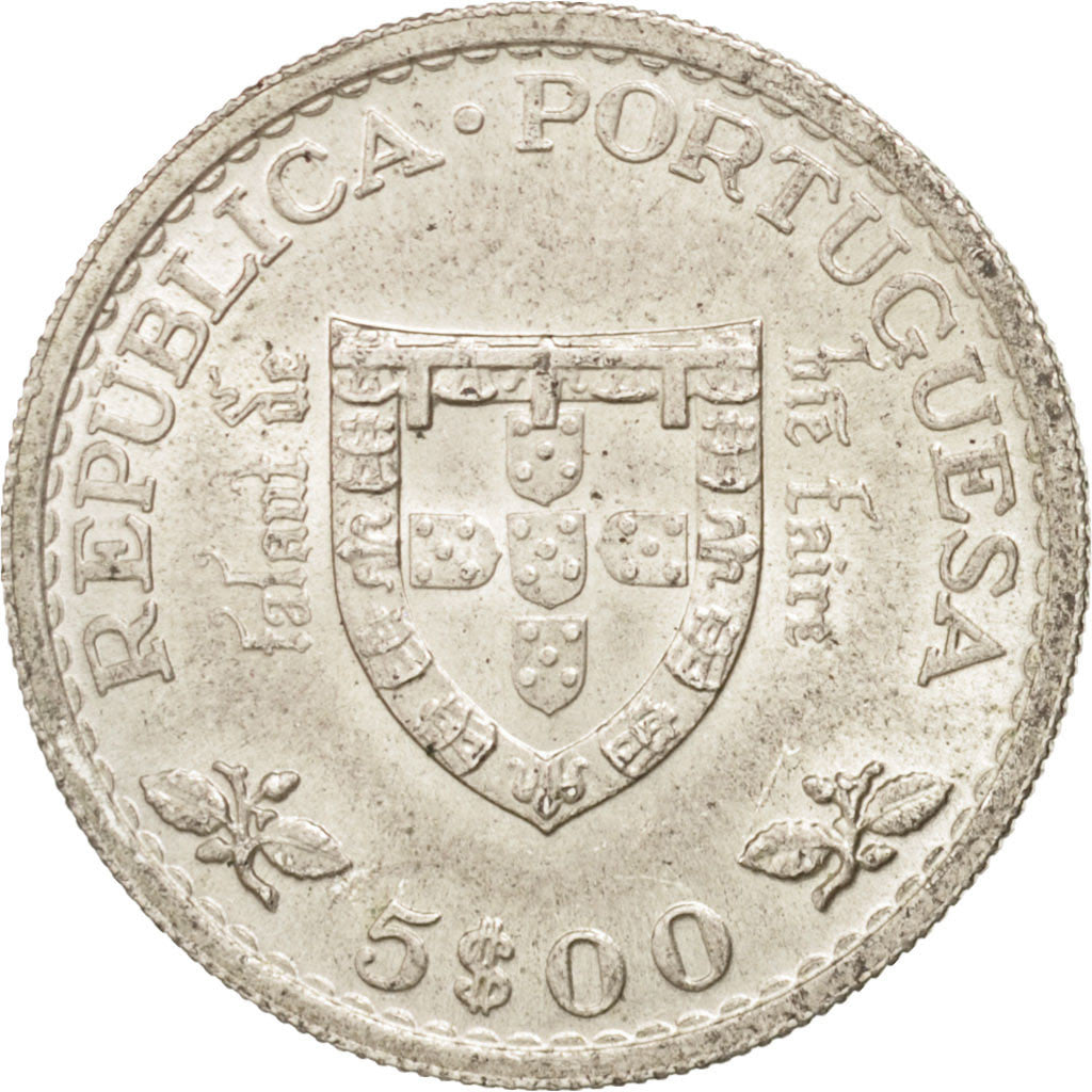 PORTUGAL, 5 Escudos, 1960, Lisbon, KM #587, AU(55-58), Silver, 25, 6.96