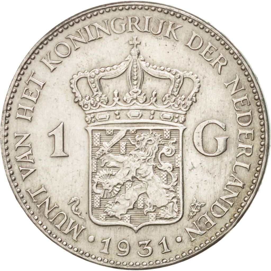 NETHERLANDS, Gulden, 1931, KM #161.1, EF(40-45), Silver, 28, 9.96
