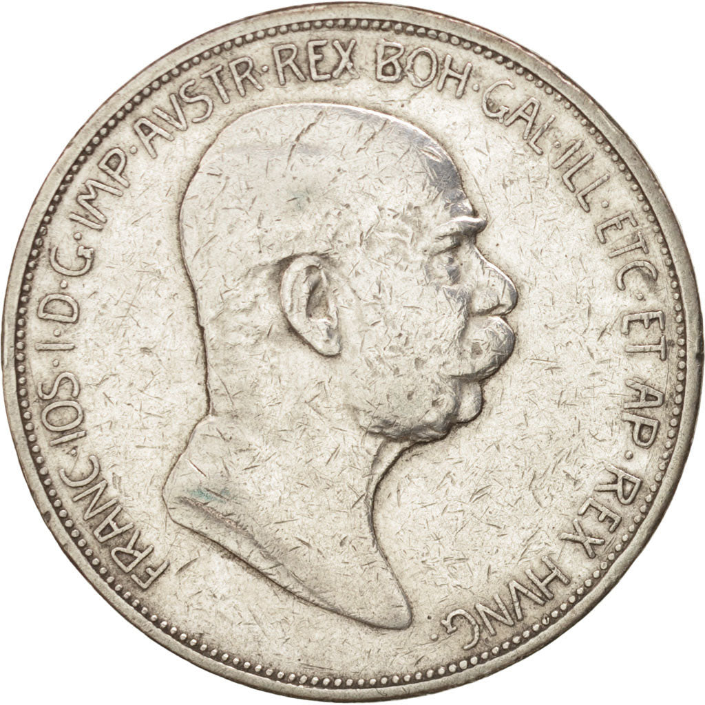 AUSTRIA, 5 Corona, 1909, KM #2814, EF(40-45), Silver, 23.96