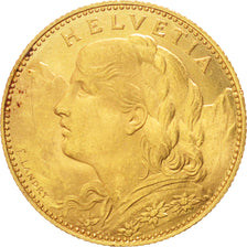 Coin, Switzerland, 10 Francs, 1922, Bern, AU(55-58), Gold, KM:36