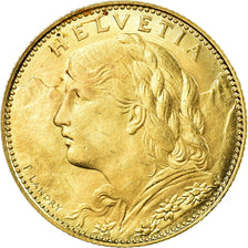 Coin, Switzerland, 10 Francs, 1922, Bern, AU(55-58), Gold, KM:36