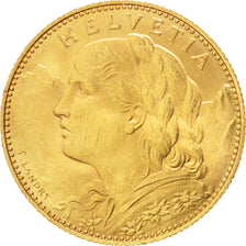 Coin, Switzerland, 10 Francs, 1922, Bern, AU(55-58), Gold, KM:36