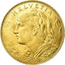 Coin, Switzerland, 10 Francs, 1922, Bern, AU(55-58), Gold, KM:36
