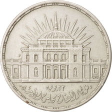 EGYPT, 25 Piastres, 1957, KM #389, AU(55-58), Silver, 35, 17.43