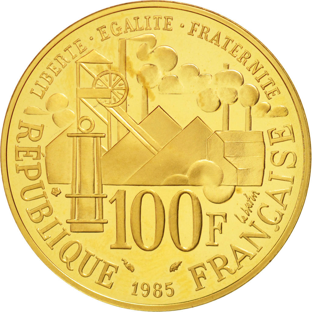 Munten, Frankrijk, 100 Francs, 1985, FDC, Goud, KM:957b, Gadoury:900
