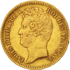 Louis Philippe Ier, 20 Francs Or Tête Nue 1831 Paris, Tranche en relief, KM 7...
