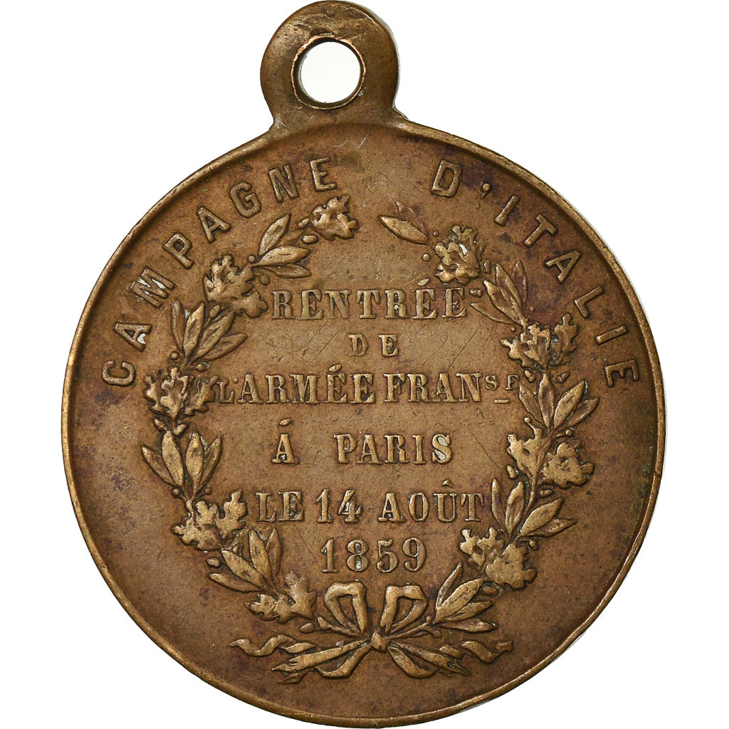 France, Medal, Napoléon III, Campagne d'Italie, Rentrée de l'Armée à Paris