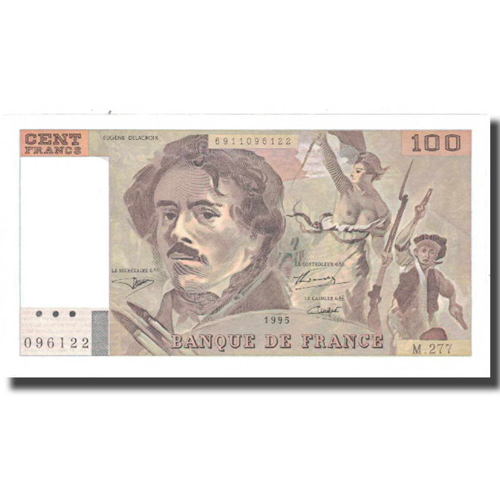 Frankrijk, 100 Francs, Delacroix, 1995, TTB, Fayette:69 Ter 2b, KM:154h