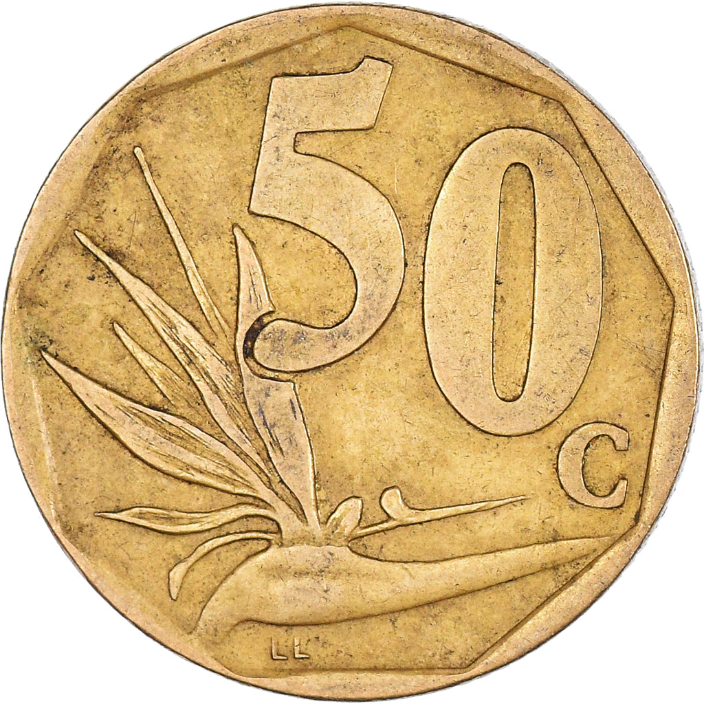 Moeda, África do Sul, 50 Cents, 1996
