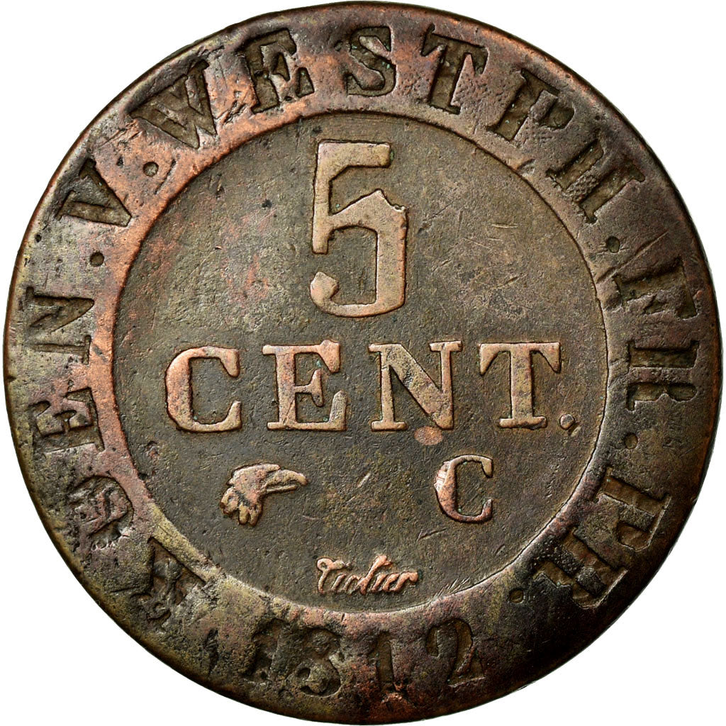 Coin, German States, WESTPHALIA, Jerome, 5 Centimes, 1812, Cassel, EF(40-45)