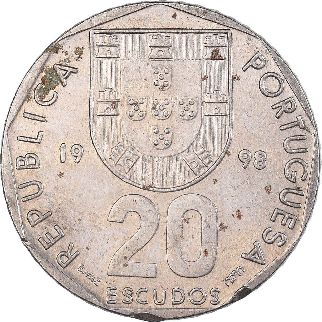 Münze, Portugal, 20 Escudos, 1998
