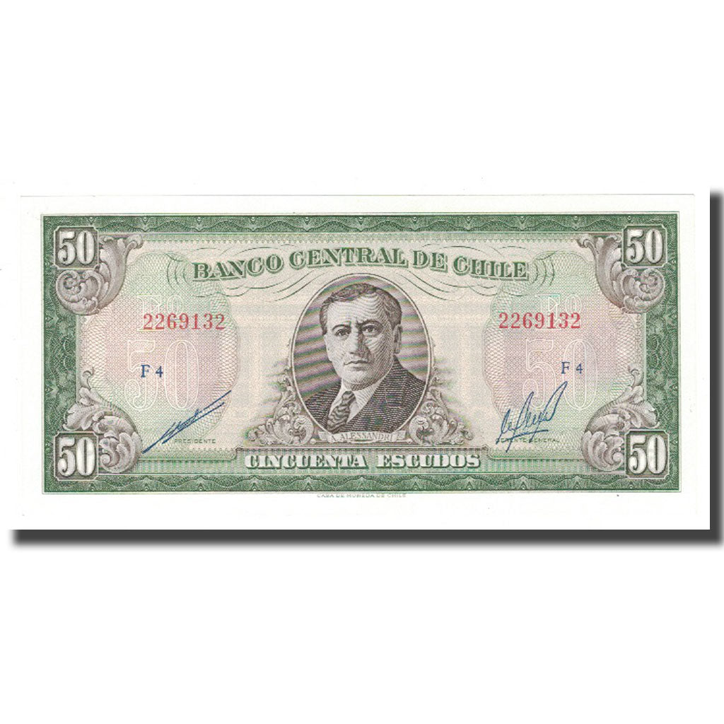 Geldschein, Chile, 50 Escudos, KM:140b, UNZ